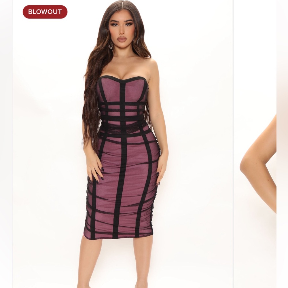 NWT Fashion Nova Downtown Loft Party Bandage Dress purple medium